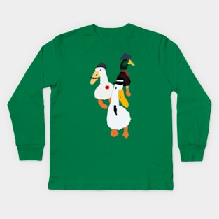 Three Fashionable Ducks Kids Long Sleeve T-Shirt